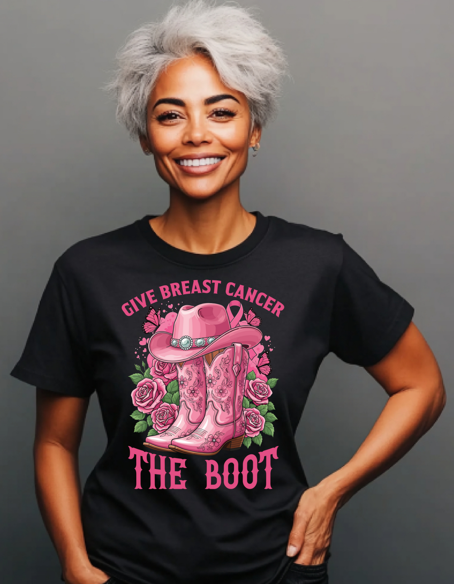 Give Breast Cancer the Boot Tee