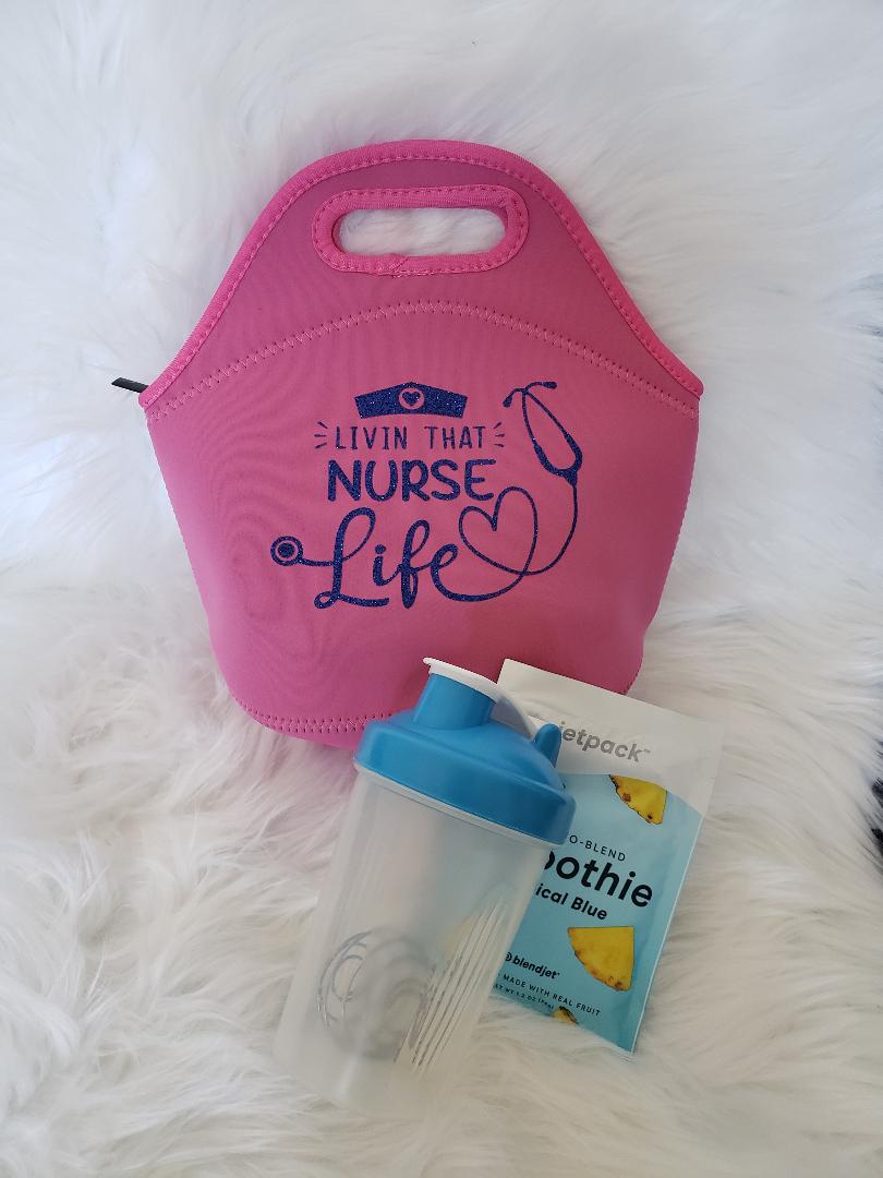 Pink "Living That Nurse Life" Neoprene Tote