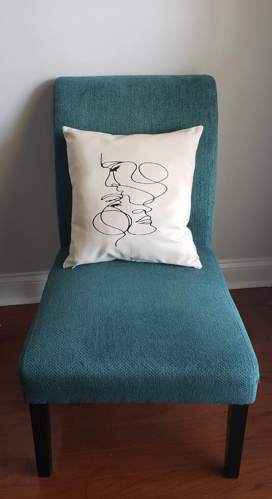 Natural Cotton Pillow Cover-When A Man Loves A Woman 18x18 Natural Cotton Pillow Cover-When A Man Loves A Woman 18x18