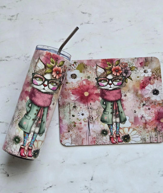 Whimsical Cat Mouse Pad Whimsical Cat Mouse Pad