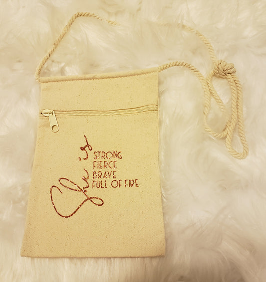 Canvas Cross Body Bag "She is"