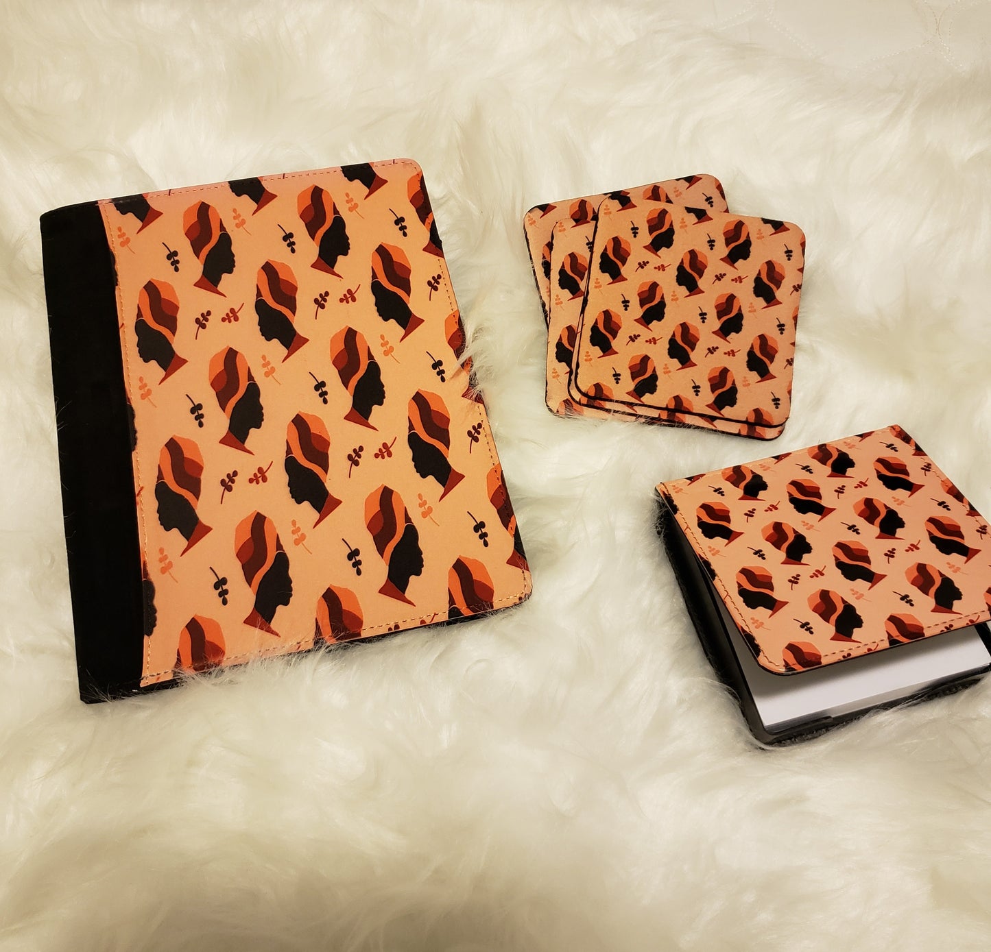 African Print Notepad Cover Set