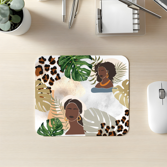 Black Girl Boho Mouse Pad