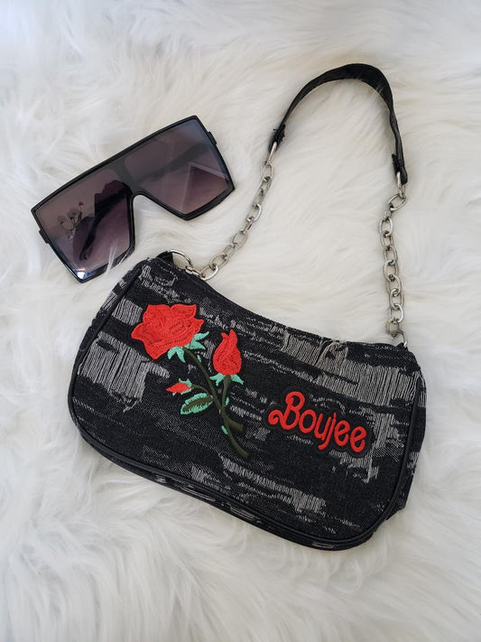 Boujee Denim Shoulder Bag