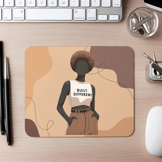Built Different Faceless Beauty Empowerment Mousepad