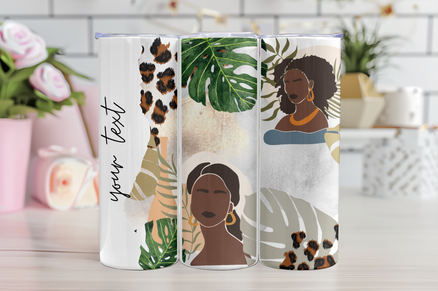 Black Girl Boho Custom Tumbler