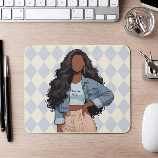 Dream Big Faceless Beauty Argyle Mousepad