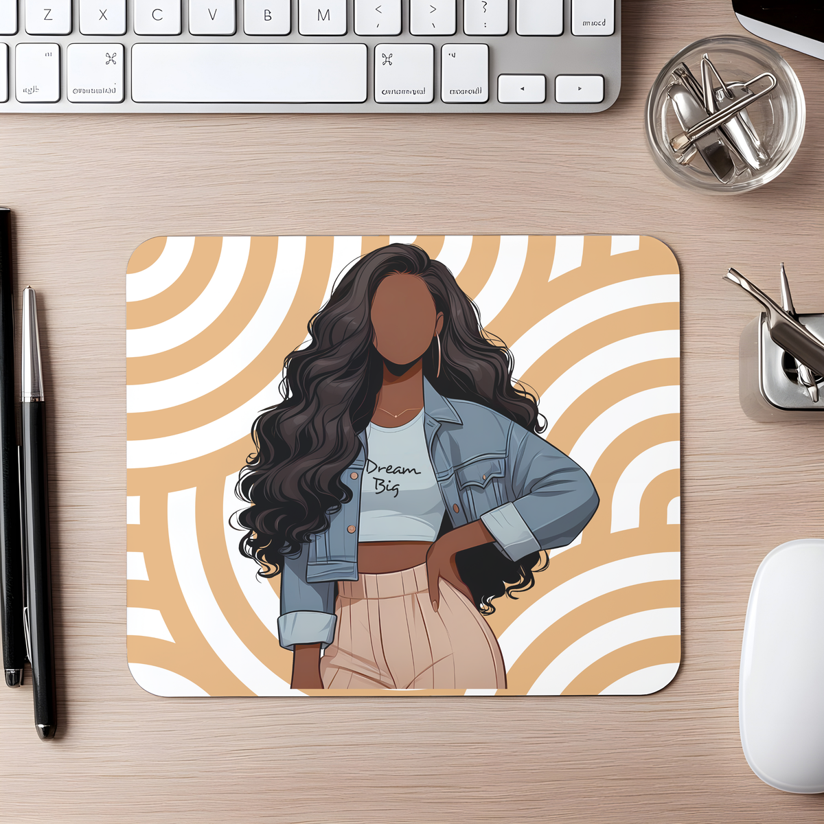Dream Big Faceless Beauty Retro Inspirational Mousepad