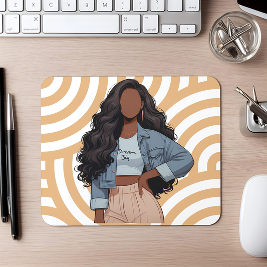 Dream Big Faceless Beauty Retro Inspirational Mousepad