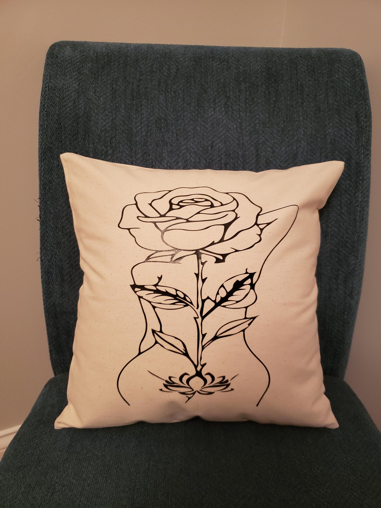 Natural Cotton Pillow Cover-Essence of a Woman 18x18