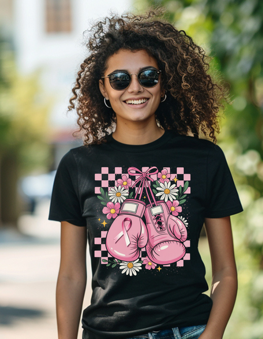 Fight Breast Cancer Boxing Gloves Tee