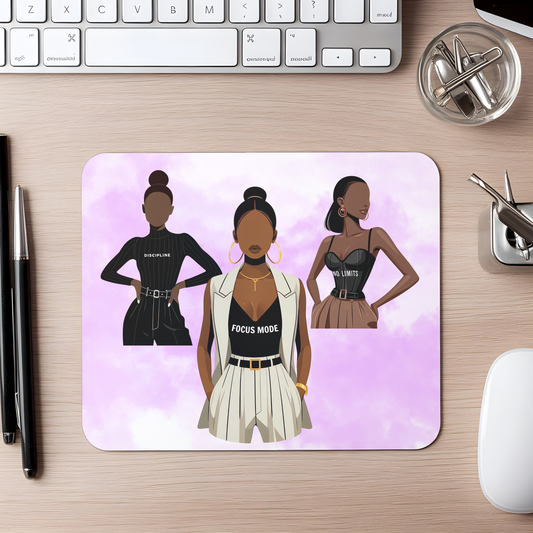 Focus Mode Faceless Beauty Motivational Trio Mousepad