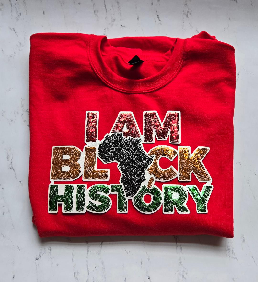 I am Black History Sequins Patch Sweatshirt