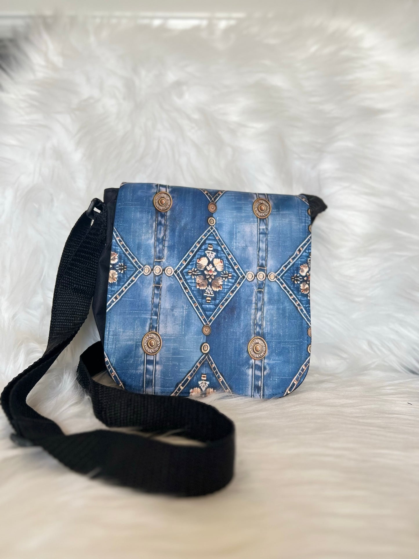 Shoulder Bag-Faux Denim