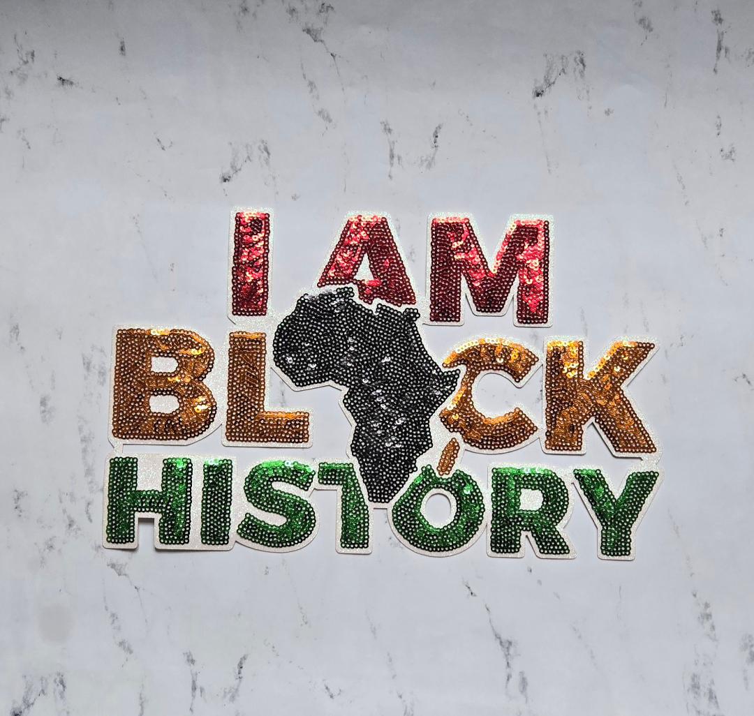 I am Black History Sequins Patch Sweatshirt