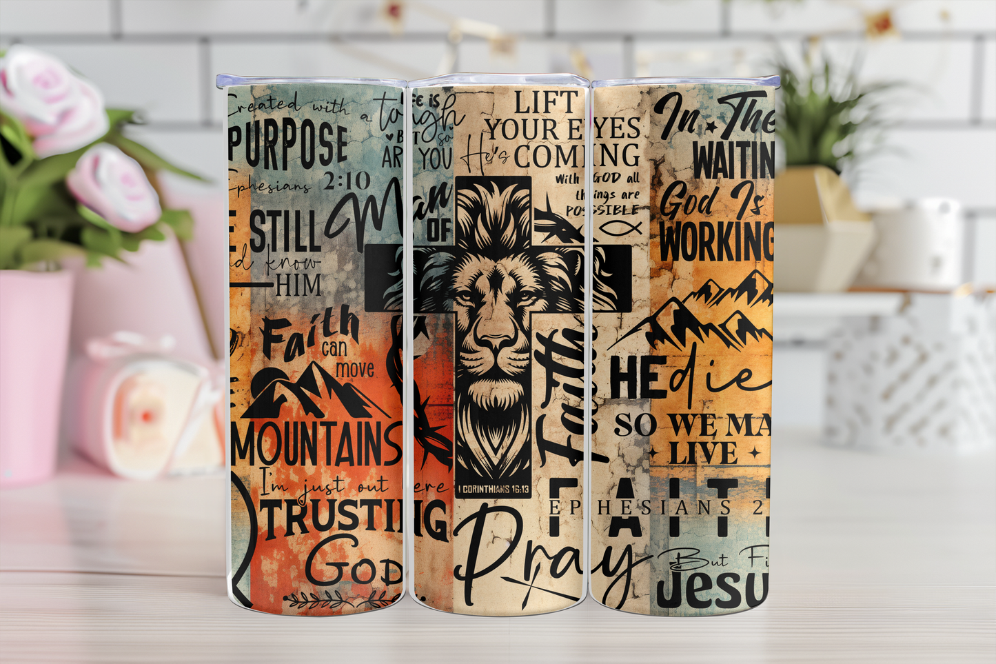 Man of Faith Collage Tumbler