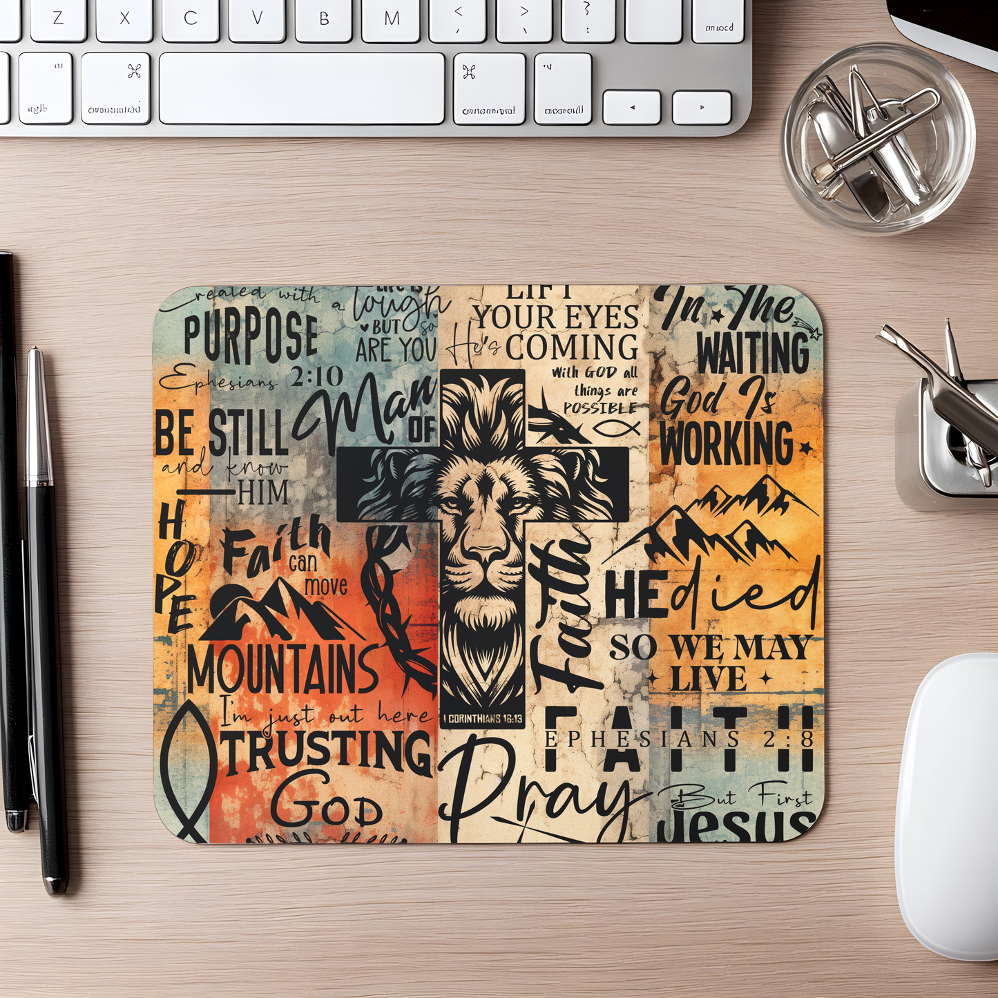 Man of Faith Collage Mouse Pad