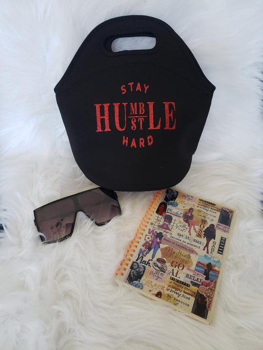 Black" Stay Humble" Neoprene Tote