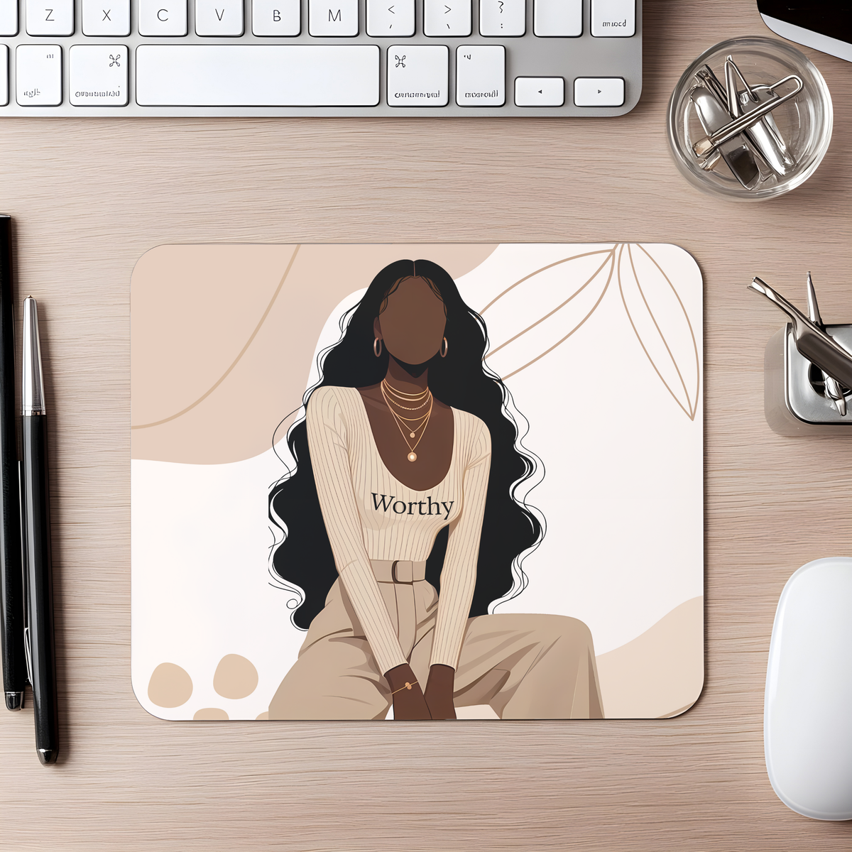 Worthy Faceless Beauty Self-Worth Mousepad